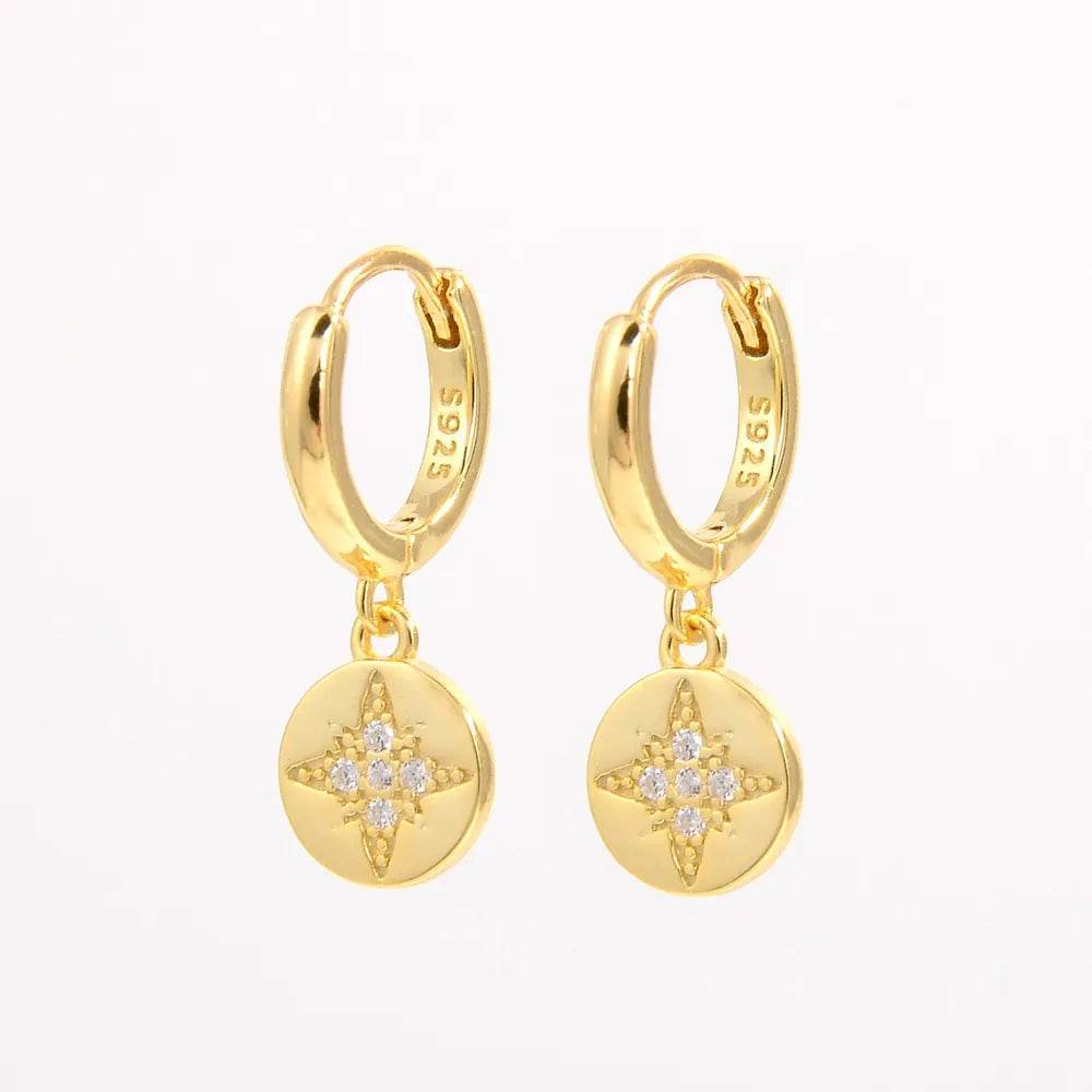 925 Sterling Silver Inlaid Zircon Earrings - Swiss Jewellers