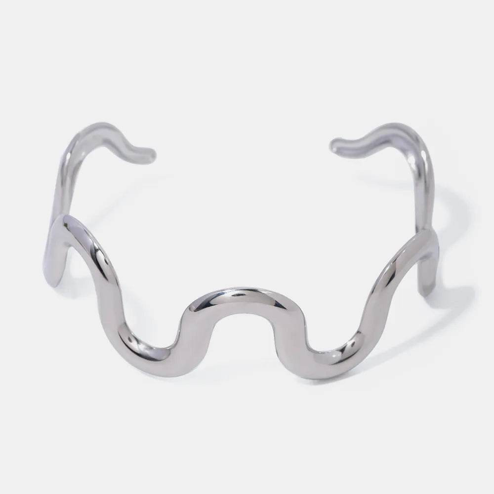 Stainless Steel Wave Shape Bracelet - Swiss Jewellers
