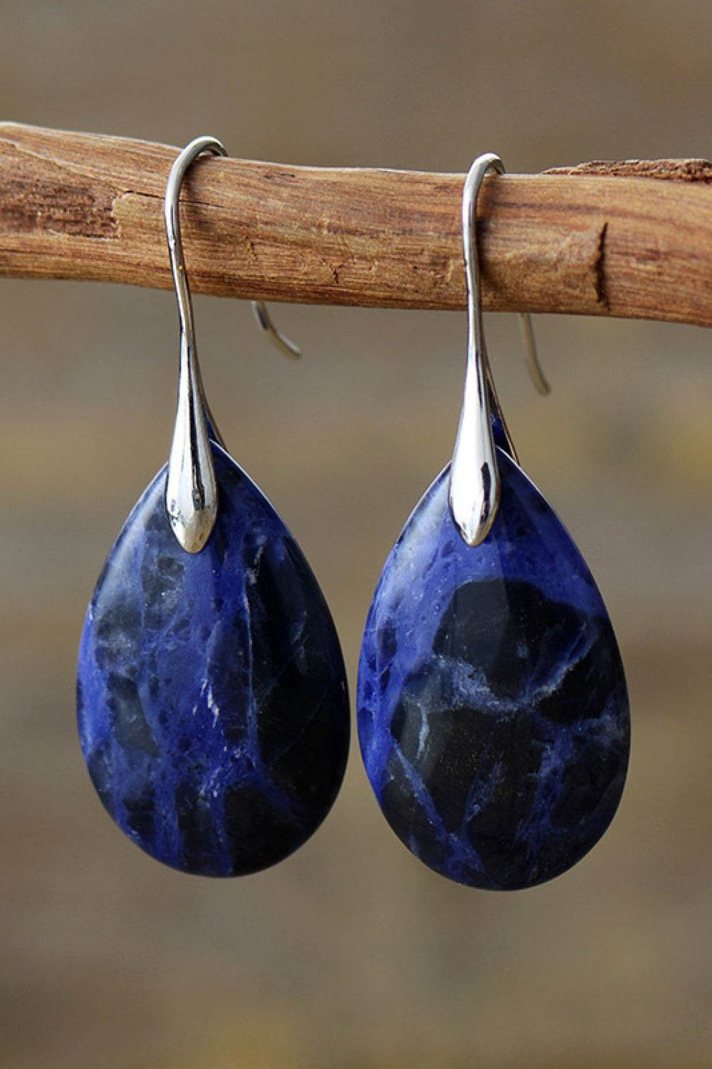 Natural Stone Teardrop Earrings - Swiss Jewellers