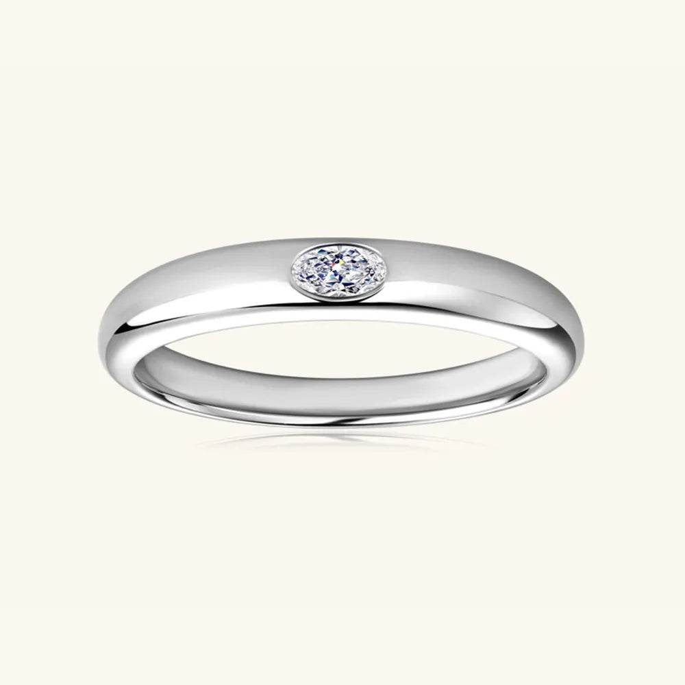 925 Sterling Silver Inlaid Moissanite Ring - Swiss Jewellers
