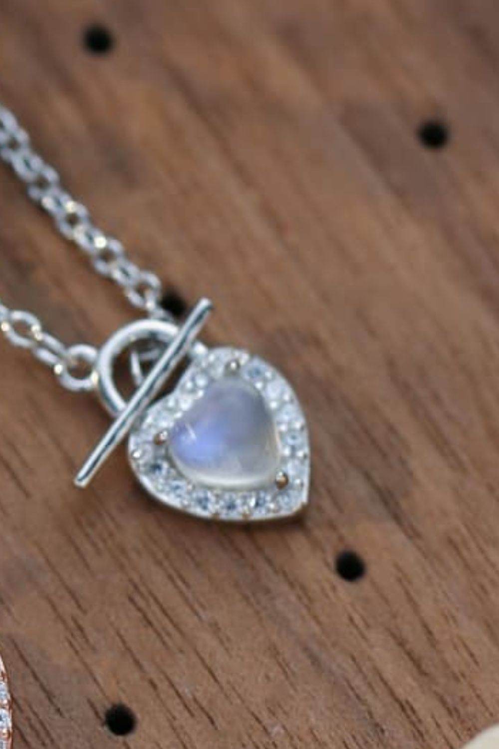 Moonstone Heart Lock Pendant Necklace - Swiss Jewellers