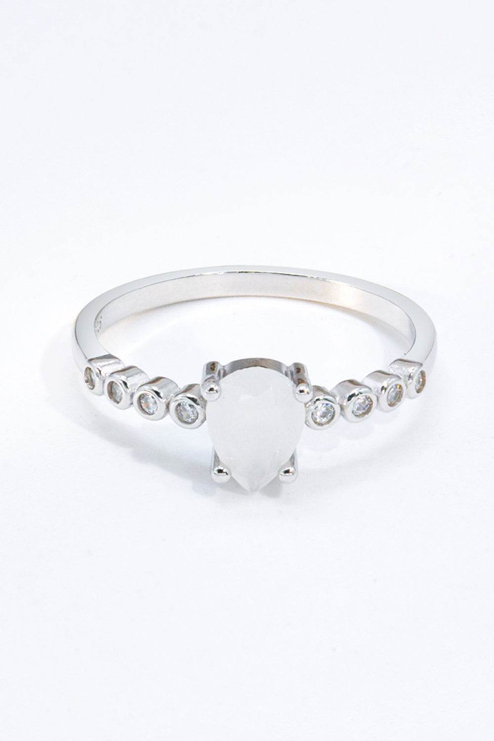 Teardrop Natural Moonstone Ring - Swiss Jewellers