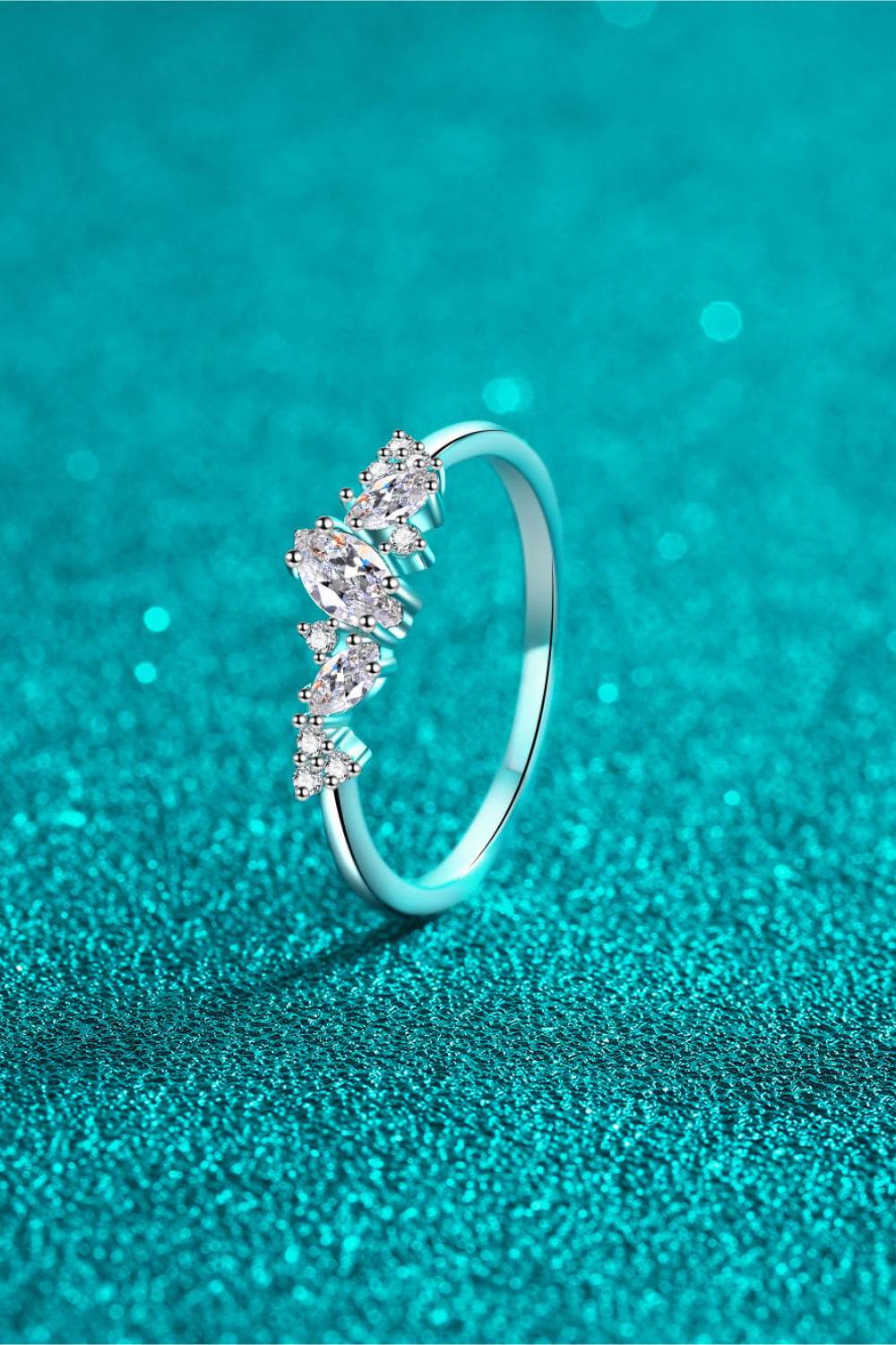Adored Moissanite Rhodium-Plated Ring - Swiss Jewellers