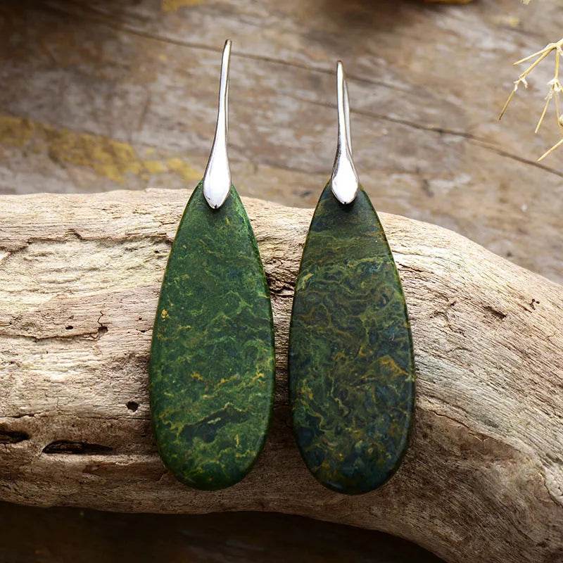 Natural Stone Waterdrop Shape Earrings - Swiss Jewellers