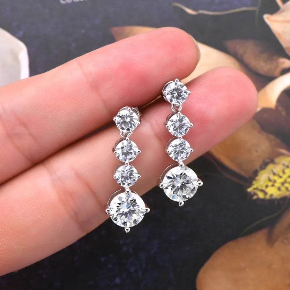 4 Carat Moissanite 925 Sterling Silver Earrings - Swiss Jewellers