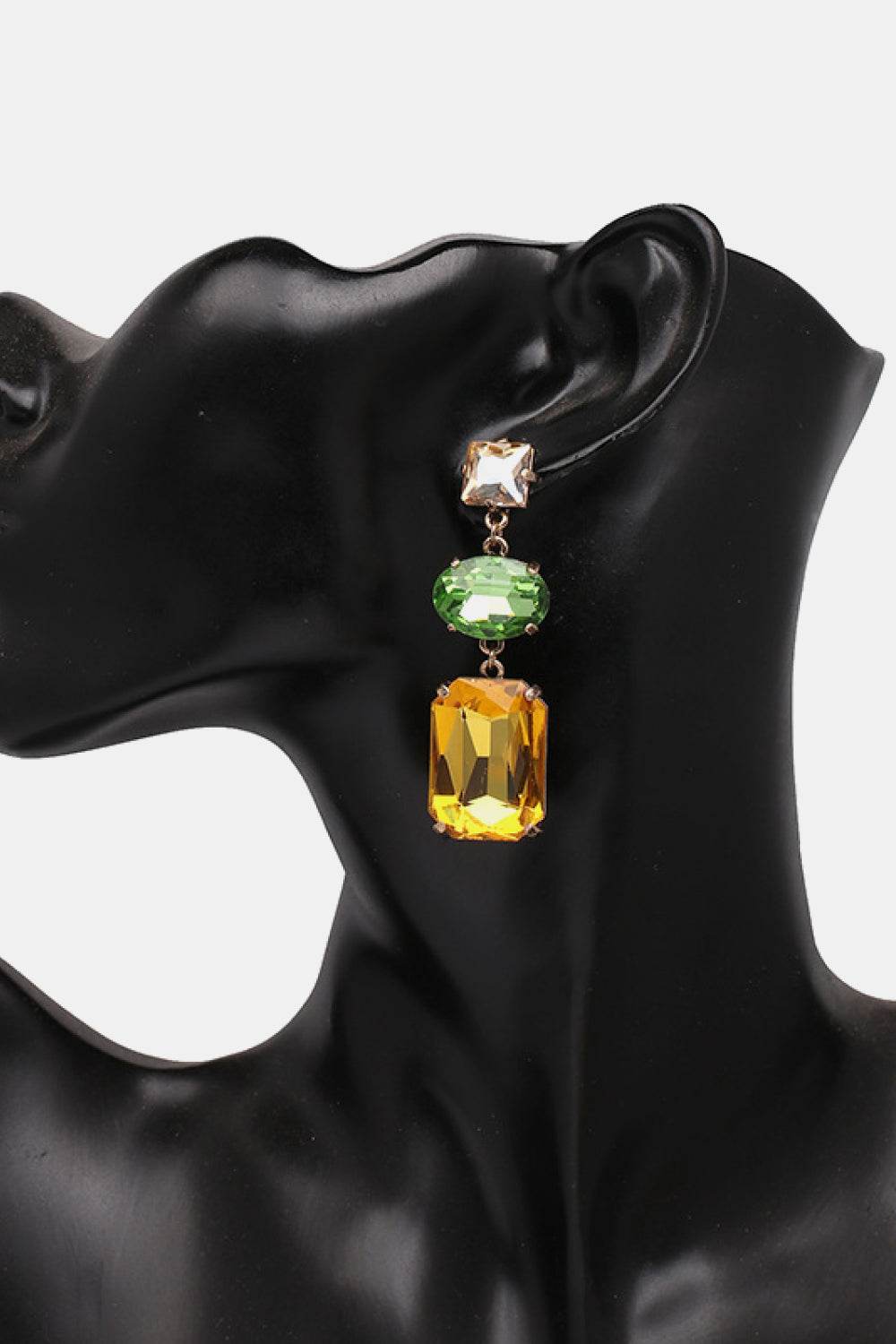 Geometrical Shape Glass Dangle Earrings - Swiss Jewellers