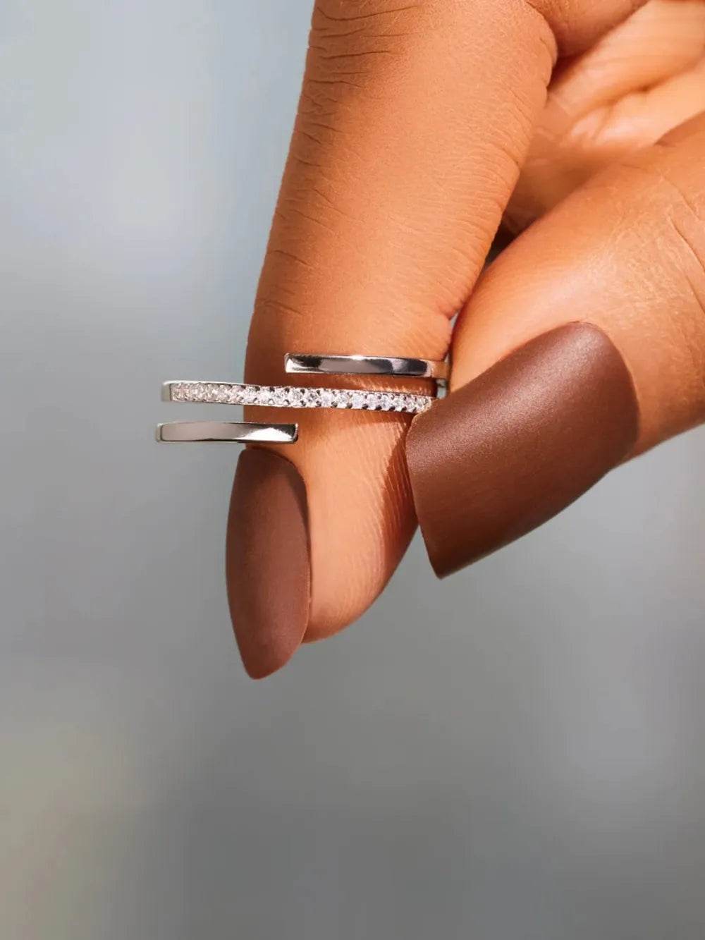 925 Sterling Silver Inlaid Zircon Ring - Swiss Jewellers