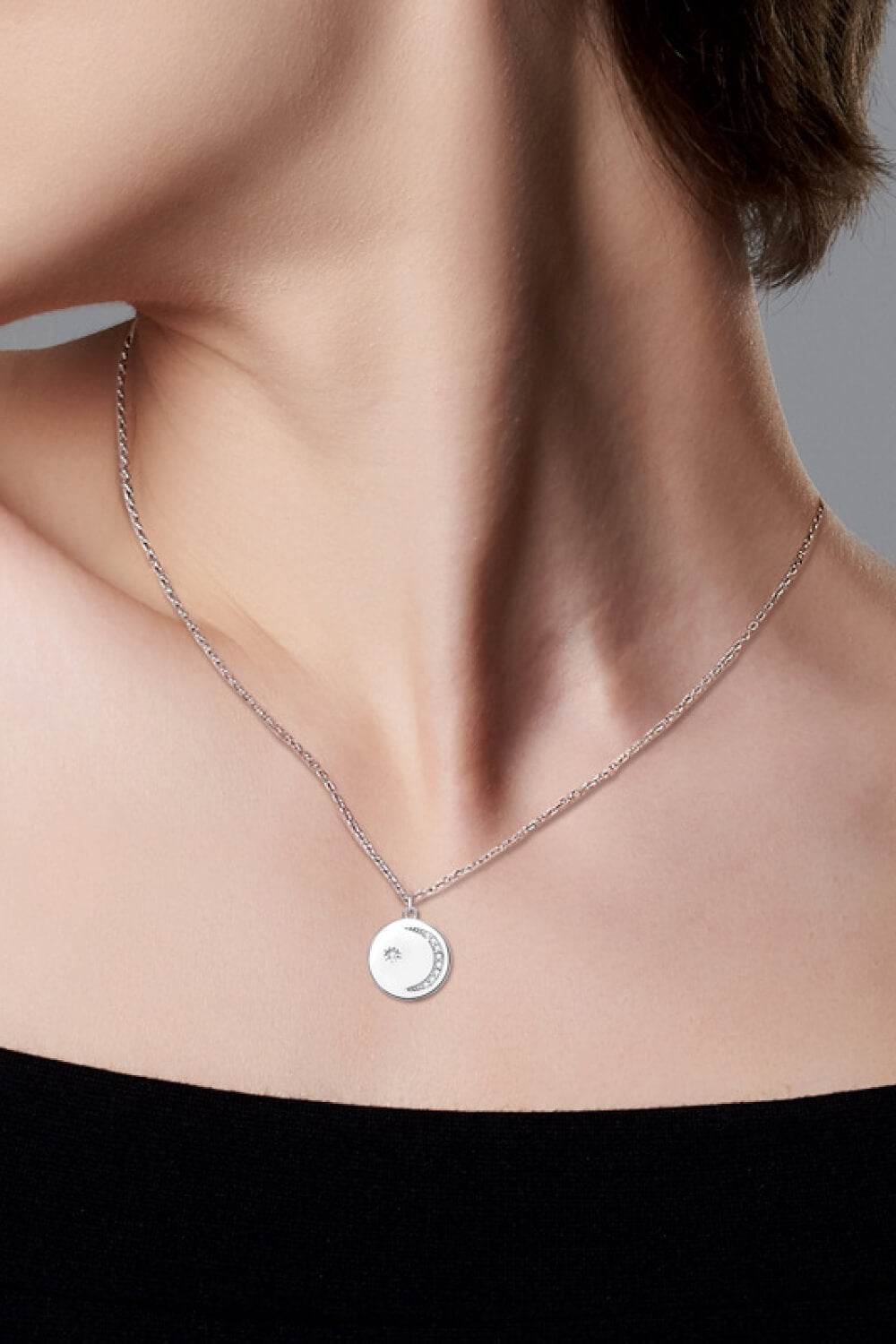 Moissanite Round Pendant Necklace - Swiss Jewellers