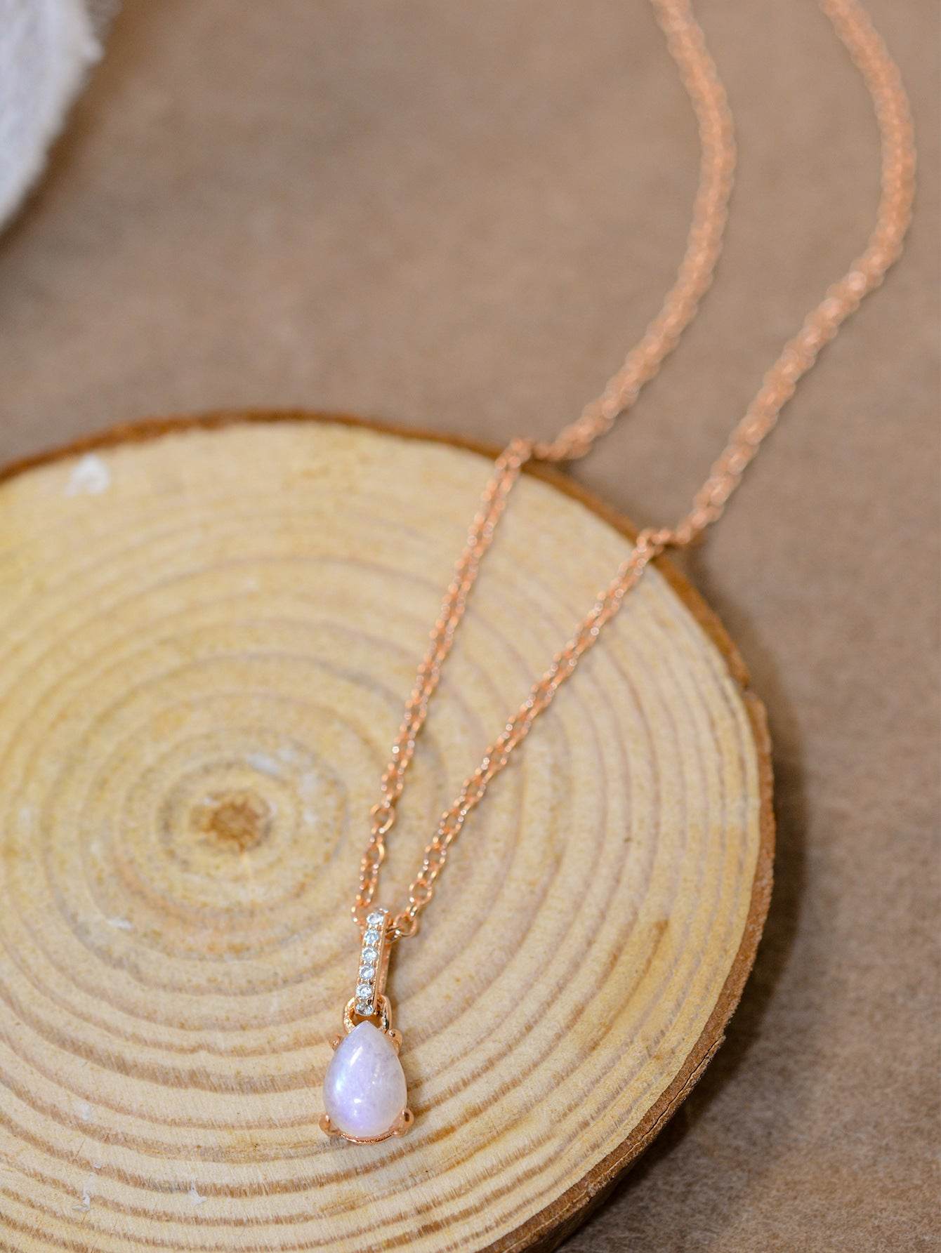 Moonstone Teardrop Pendant Necklace - Swiss Jewellers