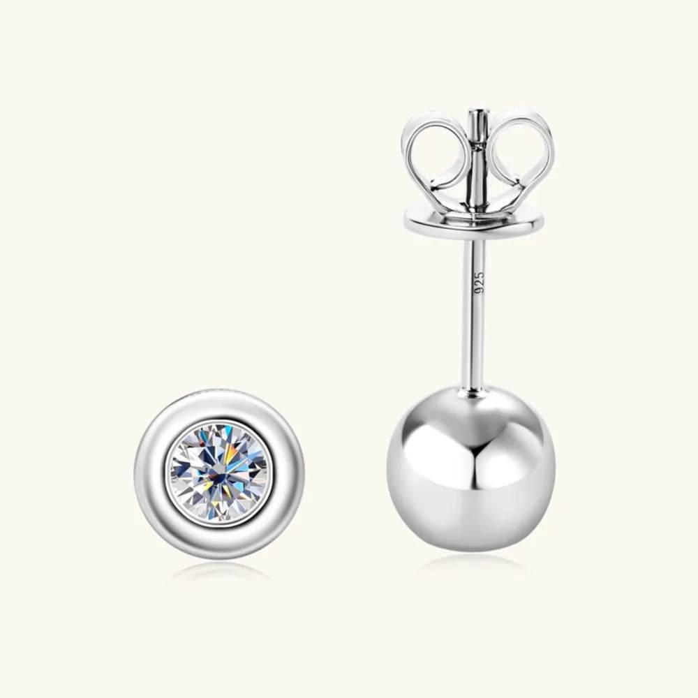 Moissanite 925 Sterling Silver Stud Earrings - Swiss Jewellers