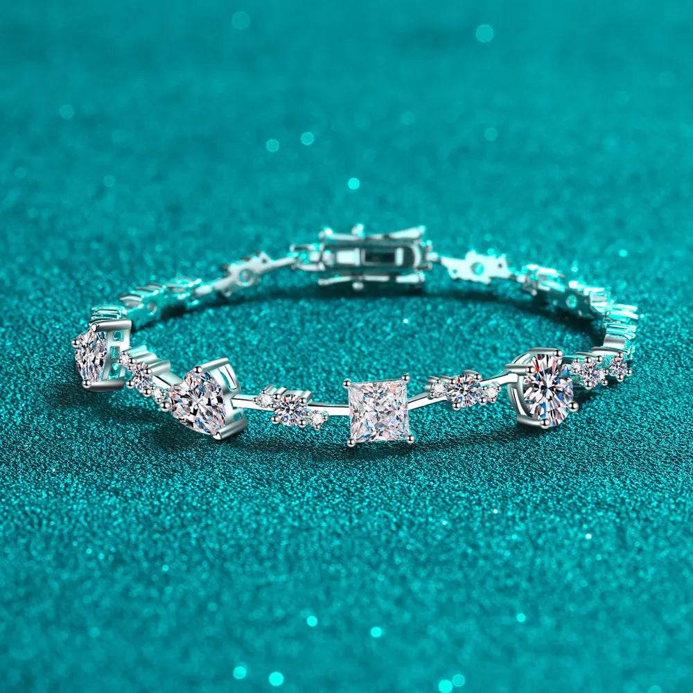 6.2 Carat Moissanite 925 Sterling Silver Bracelet - Swiss Jewellers