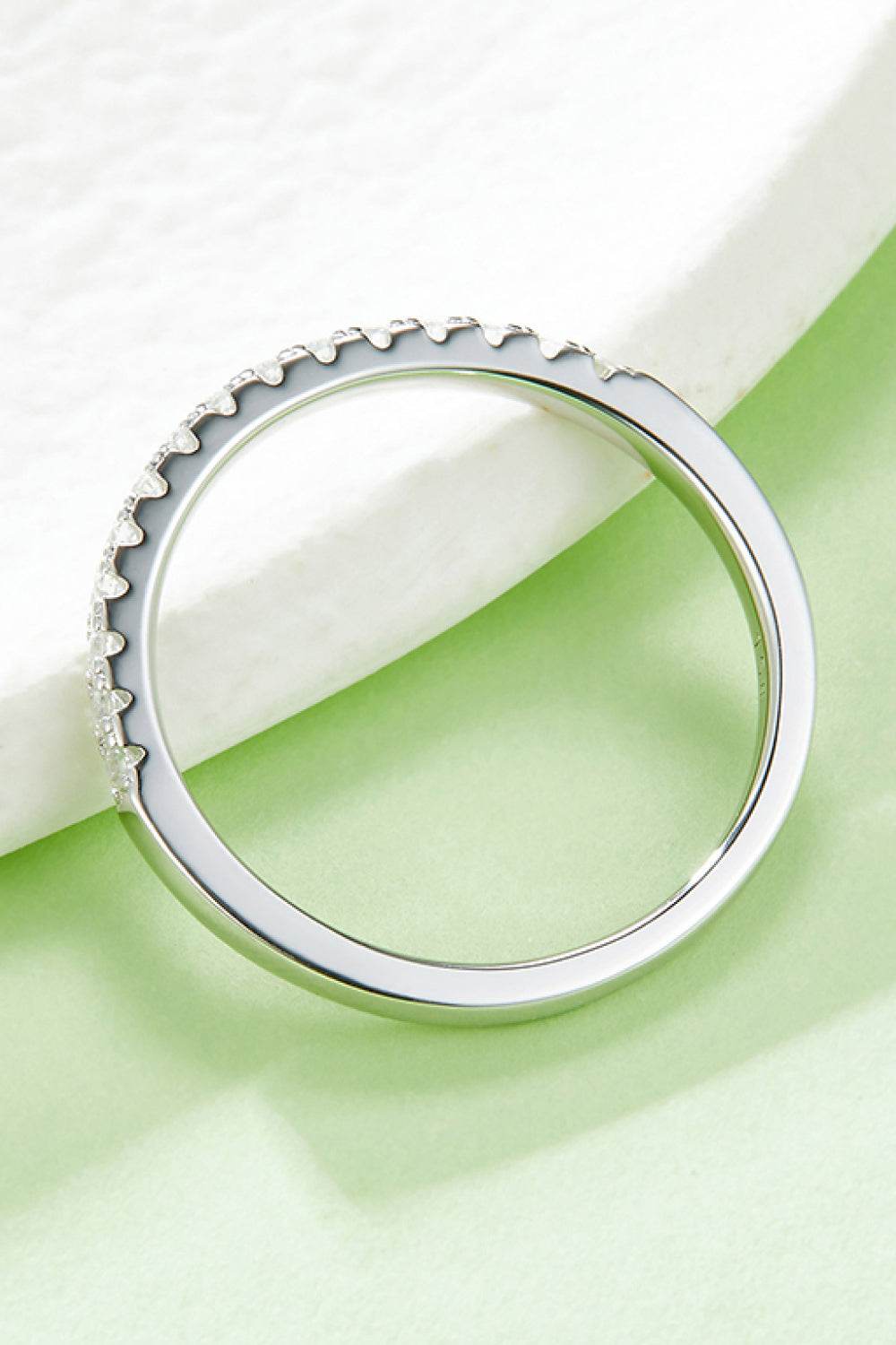 Moissanite Platinum-Plated Half-Eternity Ring - Swiss Jewellers