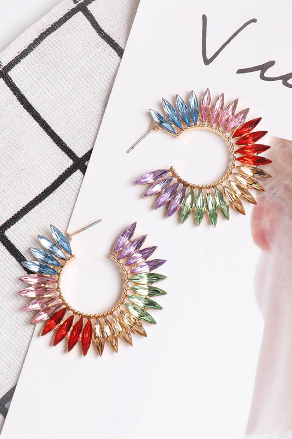 Zinc Alloy Acrylic C-Hoop Earrings - Swiss Jewellers