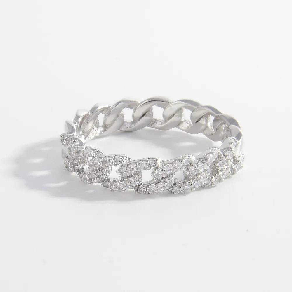 925 Sterling Silver Inlaid Zircon Ring - Swiss Jewellers