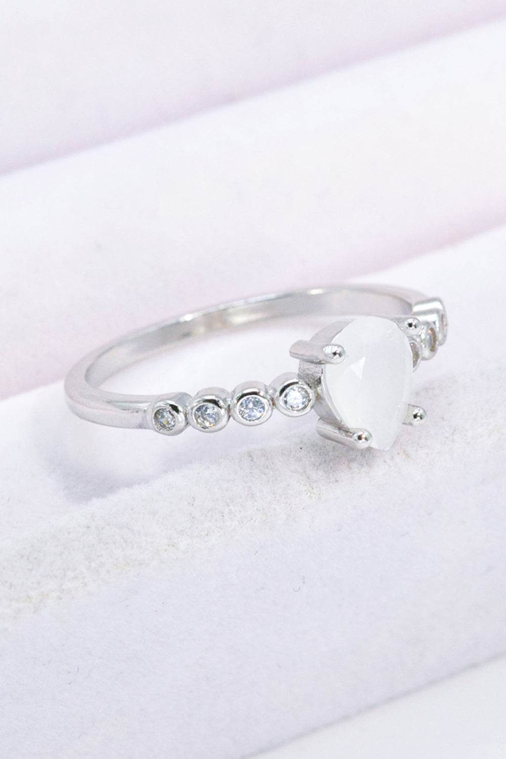 Teardrop Natural Moonstone Ring - Swiss Jewellers