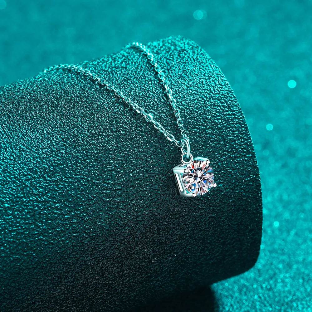 1 Carat Moissanite 925 Sterling Silver Necklace - Swiss Jewellers
