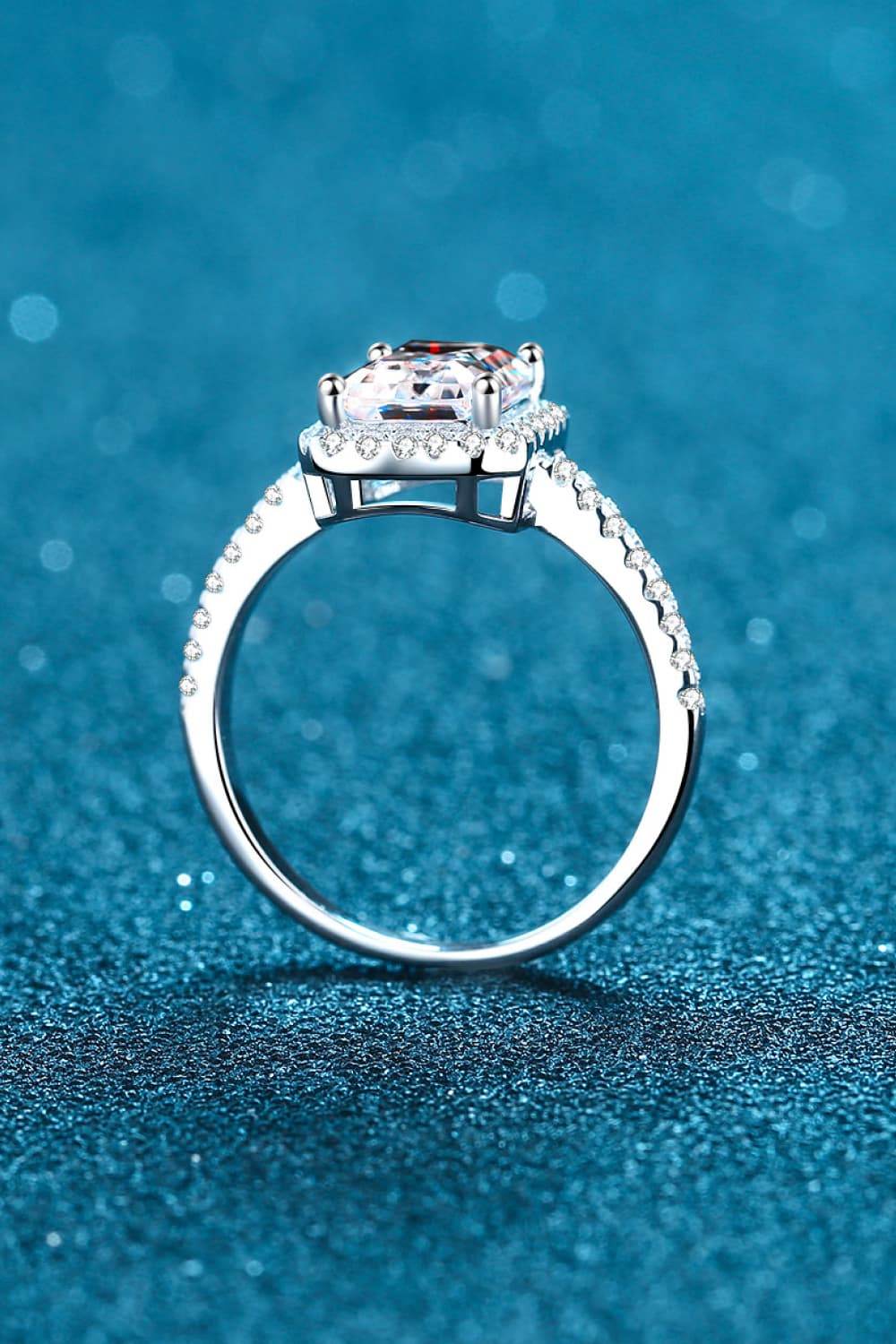 2 Carat Moissanite 925 Sterling Silver Halo Ring - Swiss Jewellers