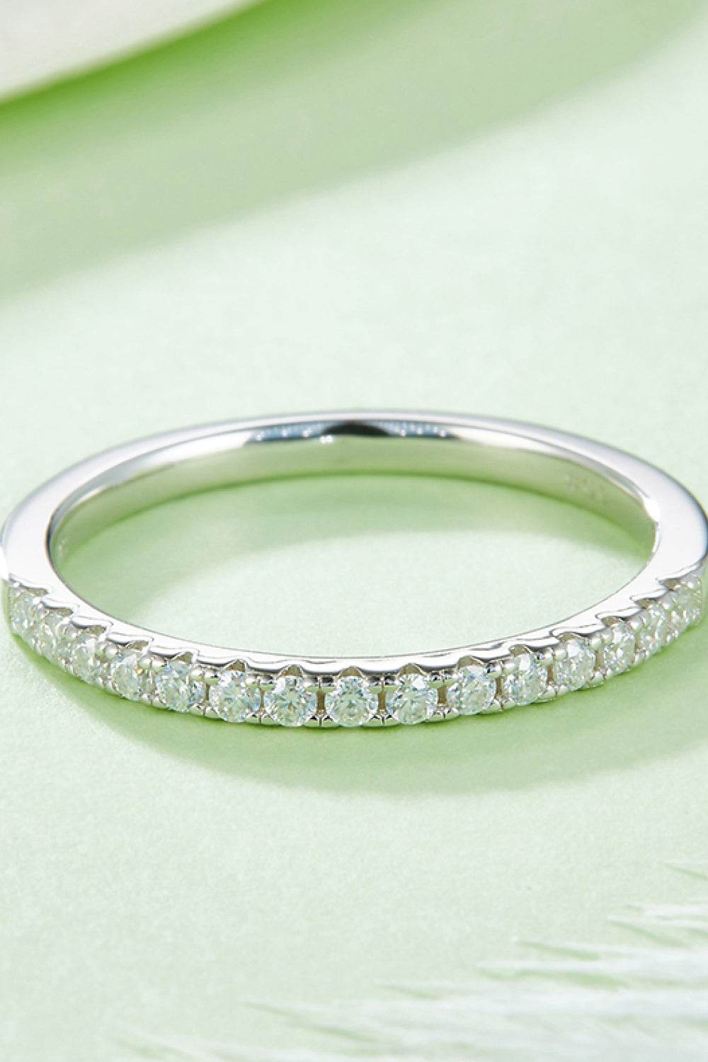 Moissanite Platinum-Plated Half-Eternity Ring - Swiss Jewellers