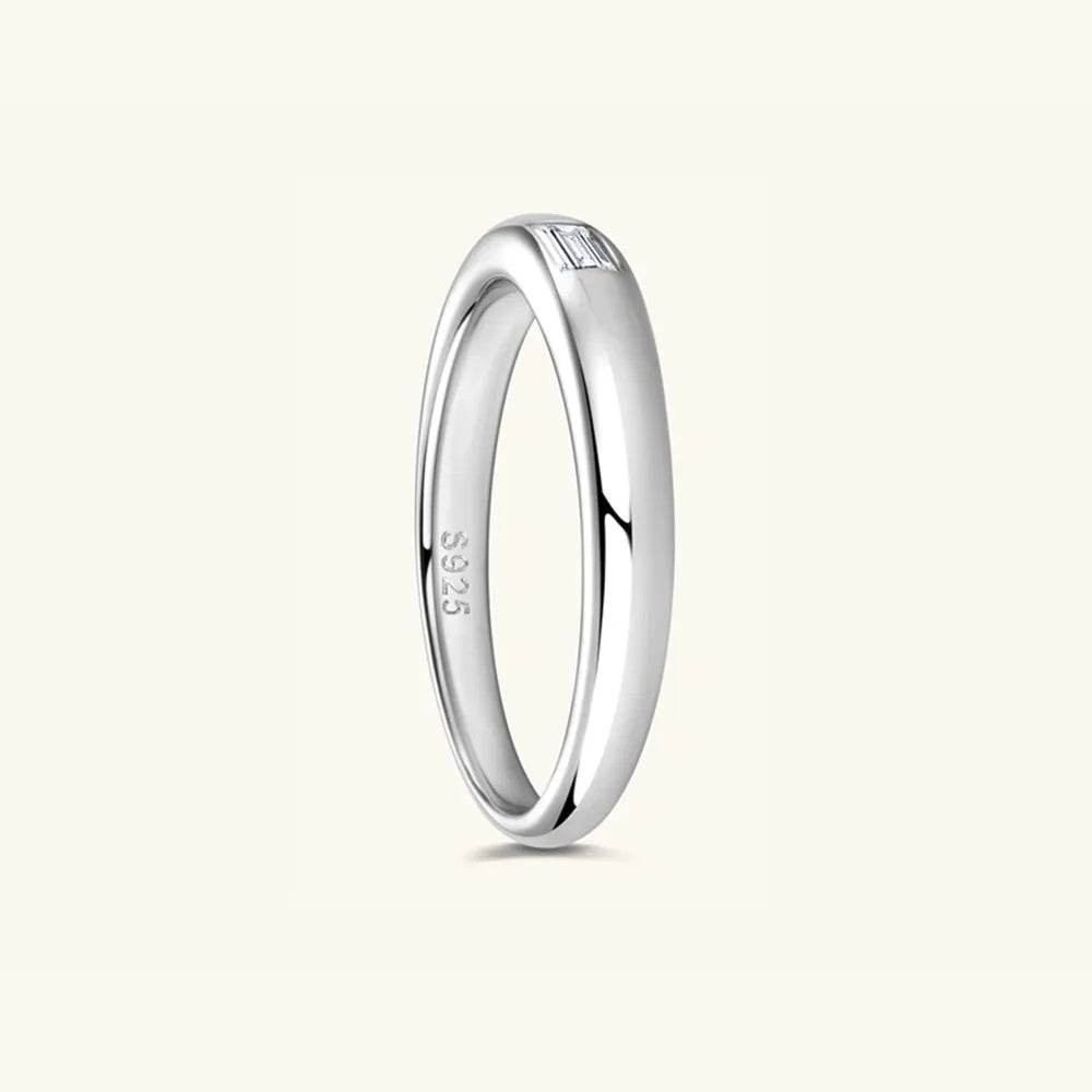 925 Sterling Silver Inlaid Moissanite Ring - Swiss Jewellers
