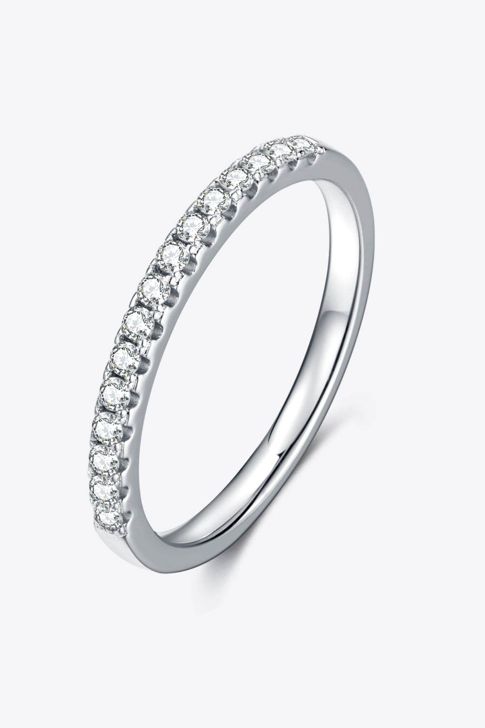 Moissanite Platinum-Plated Half-Eternity Ring - Swiss Jewellers