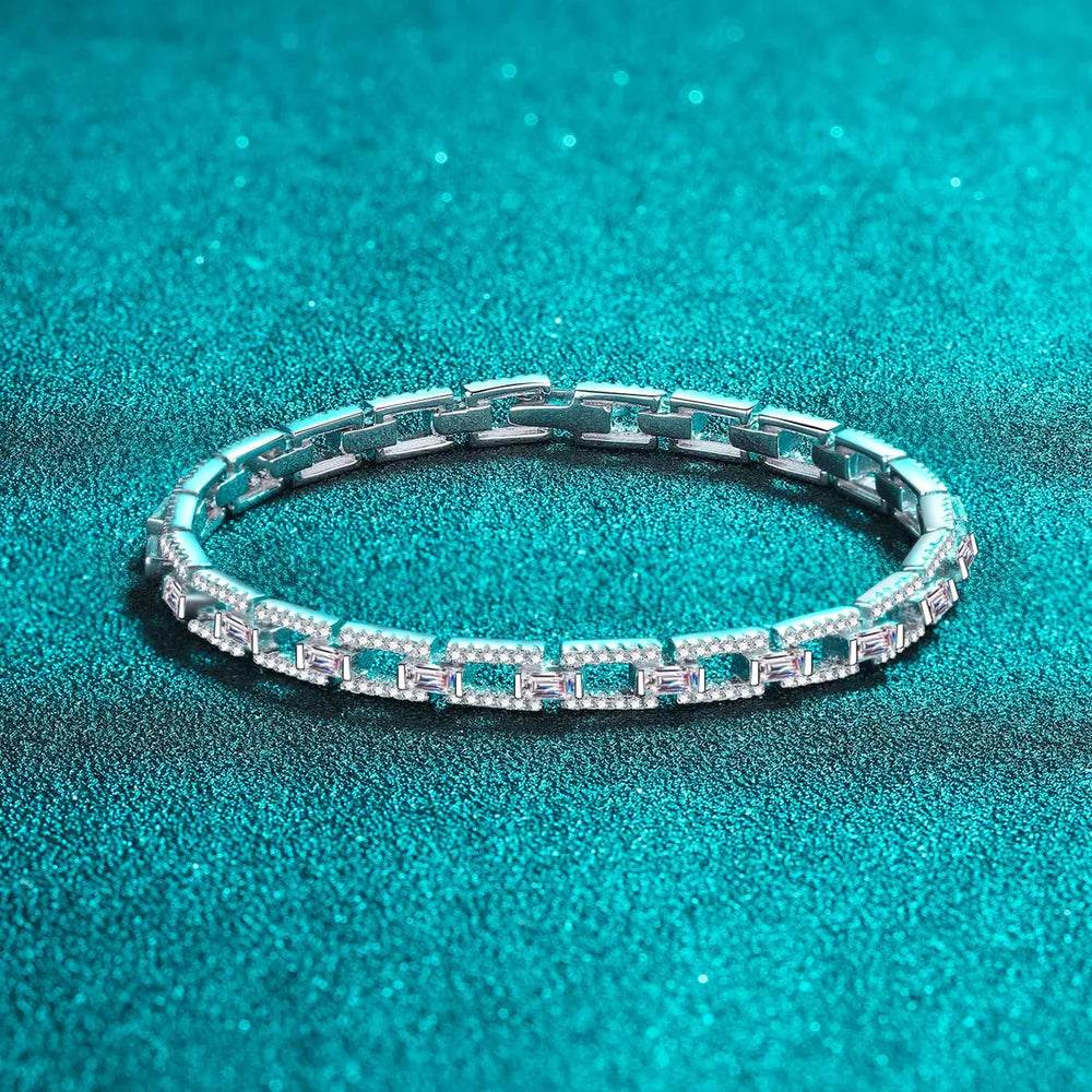 3.2 Carat Moissanite 925 Sterling Silver Bracelet - Swiss Jewellers