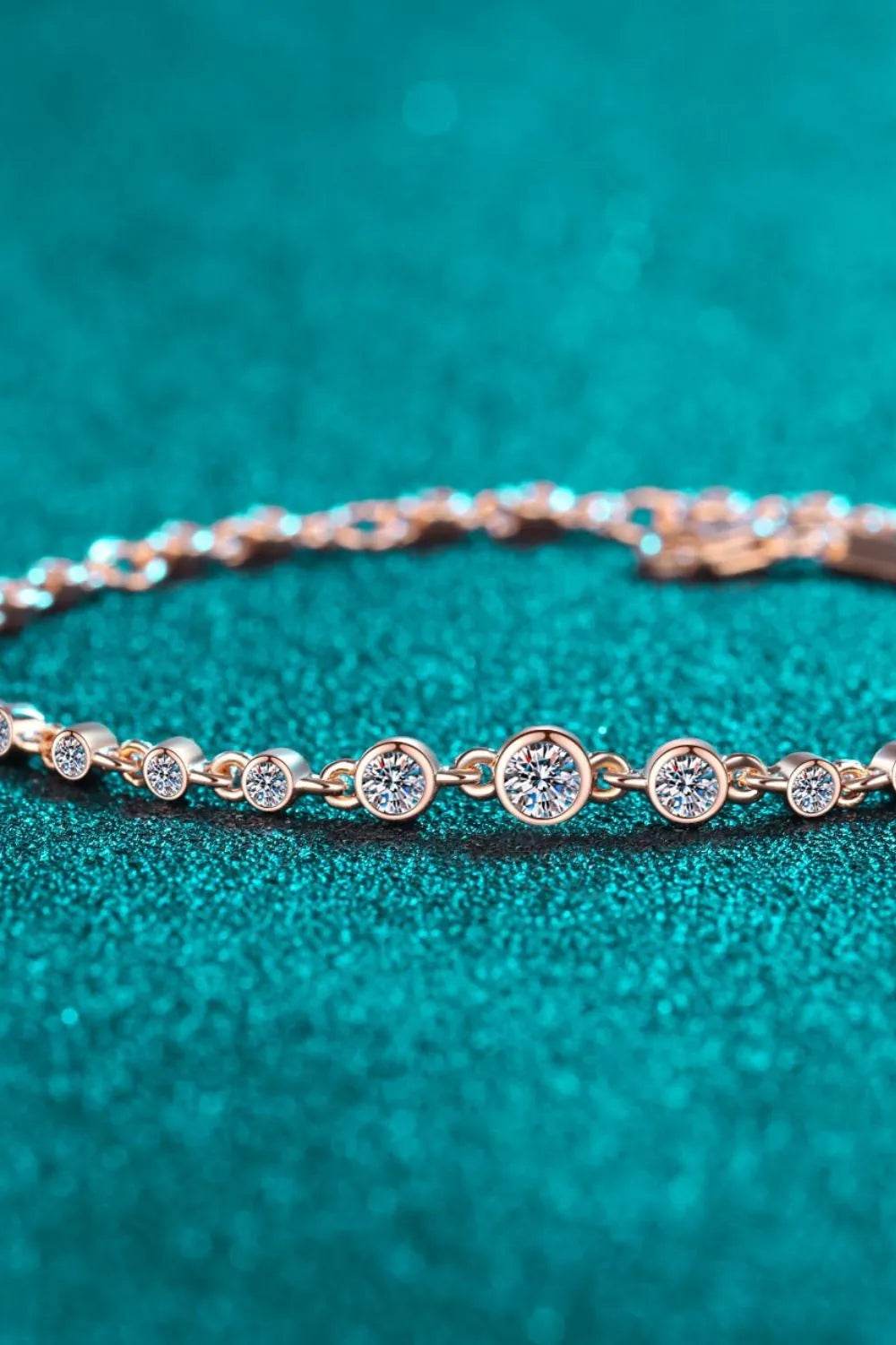 925 Sterling Silver Inlaid Moissanite Bracelet - Swiss Jewellers