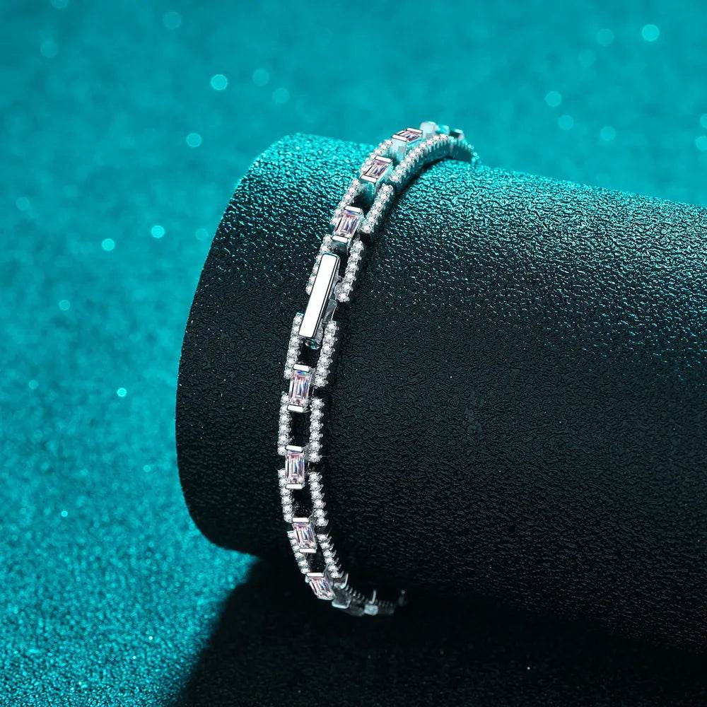 3.2 Carat Moissanite 925 Sterling Silver Bracelet - Swiss Jewellers