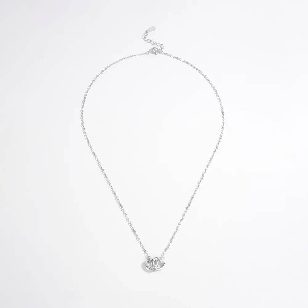925 Sterling Silver Inlaid Zircon Heart Necklace - Swiss Jewellers