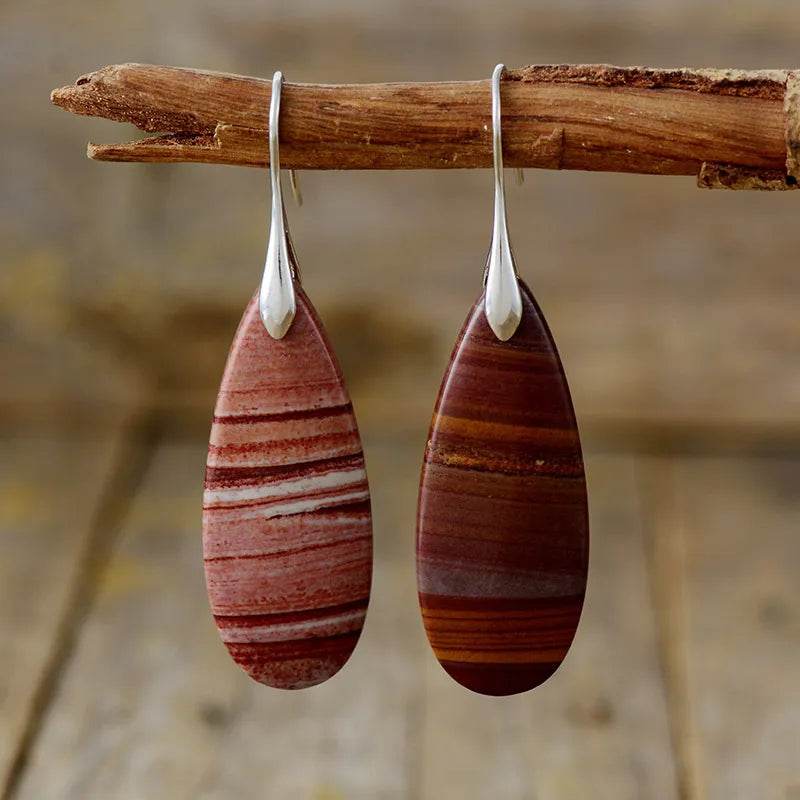 Natural Stone Waterdrop Shape Earrings - Swiss Jewellers