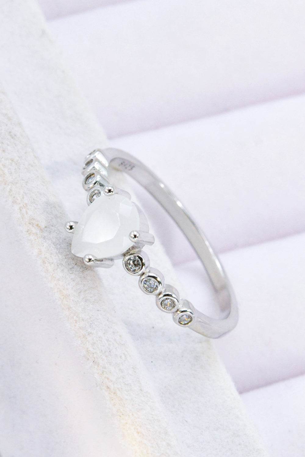 Teardrop Natural Moonstone Ring - Swiss Jewellers