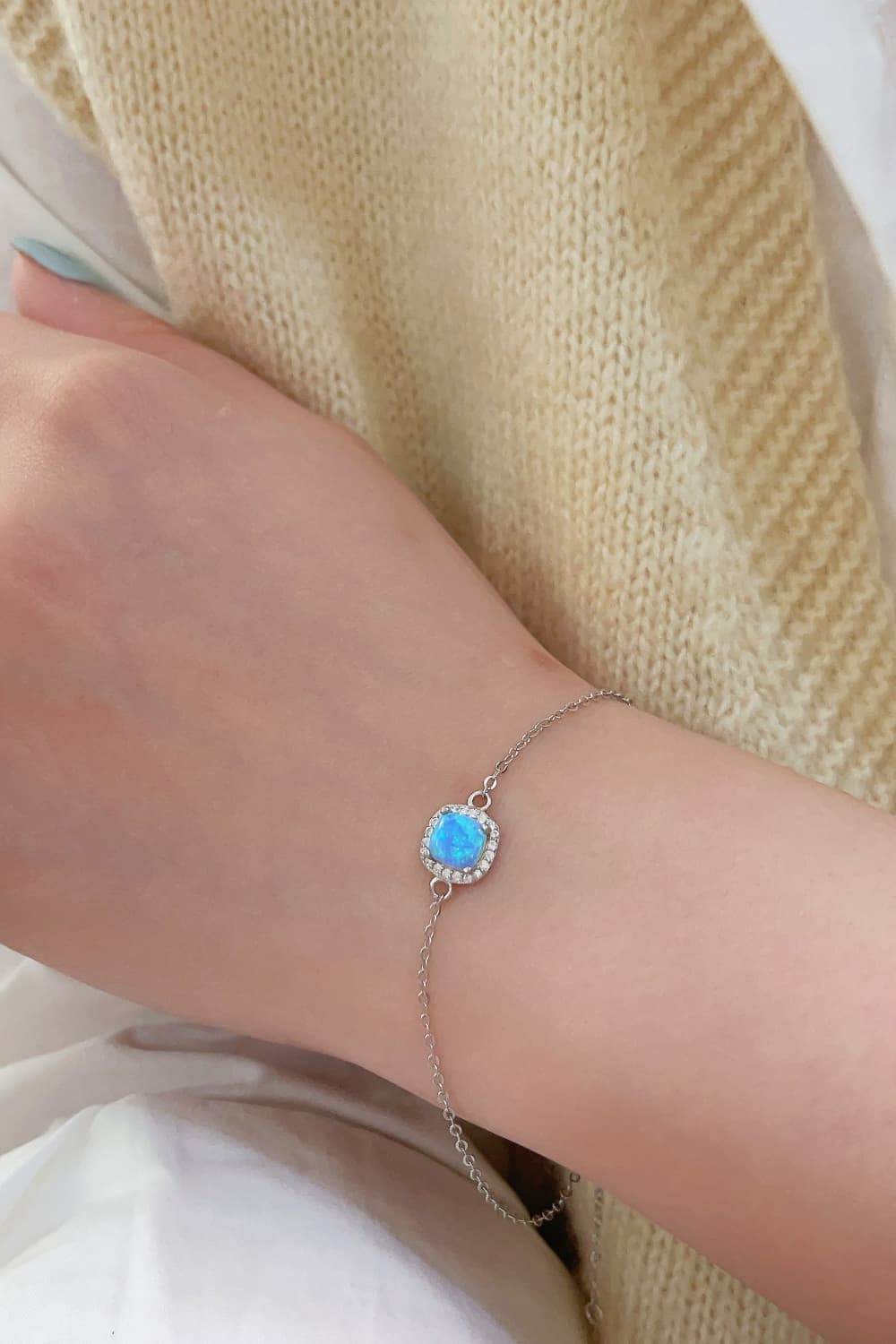 Opal Platinum-Plated Bracelet - Swiss Jewellers