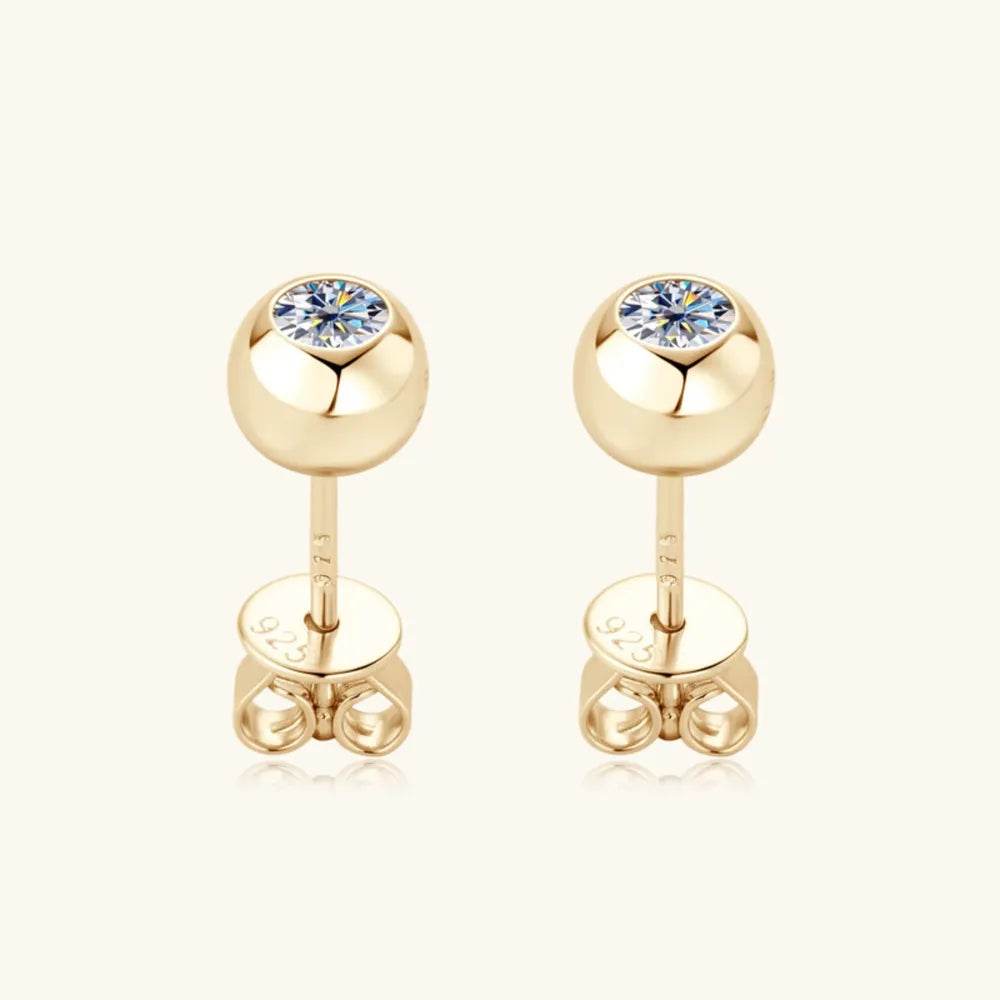 Moissanite 925 Sterling Silver Stud Earrings - Swiss Jewellers