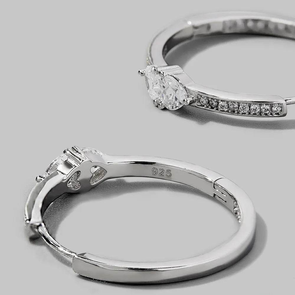 Inlaid Zircon 925 Sterling Silver Earrings - Swiss Jewellers