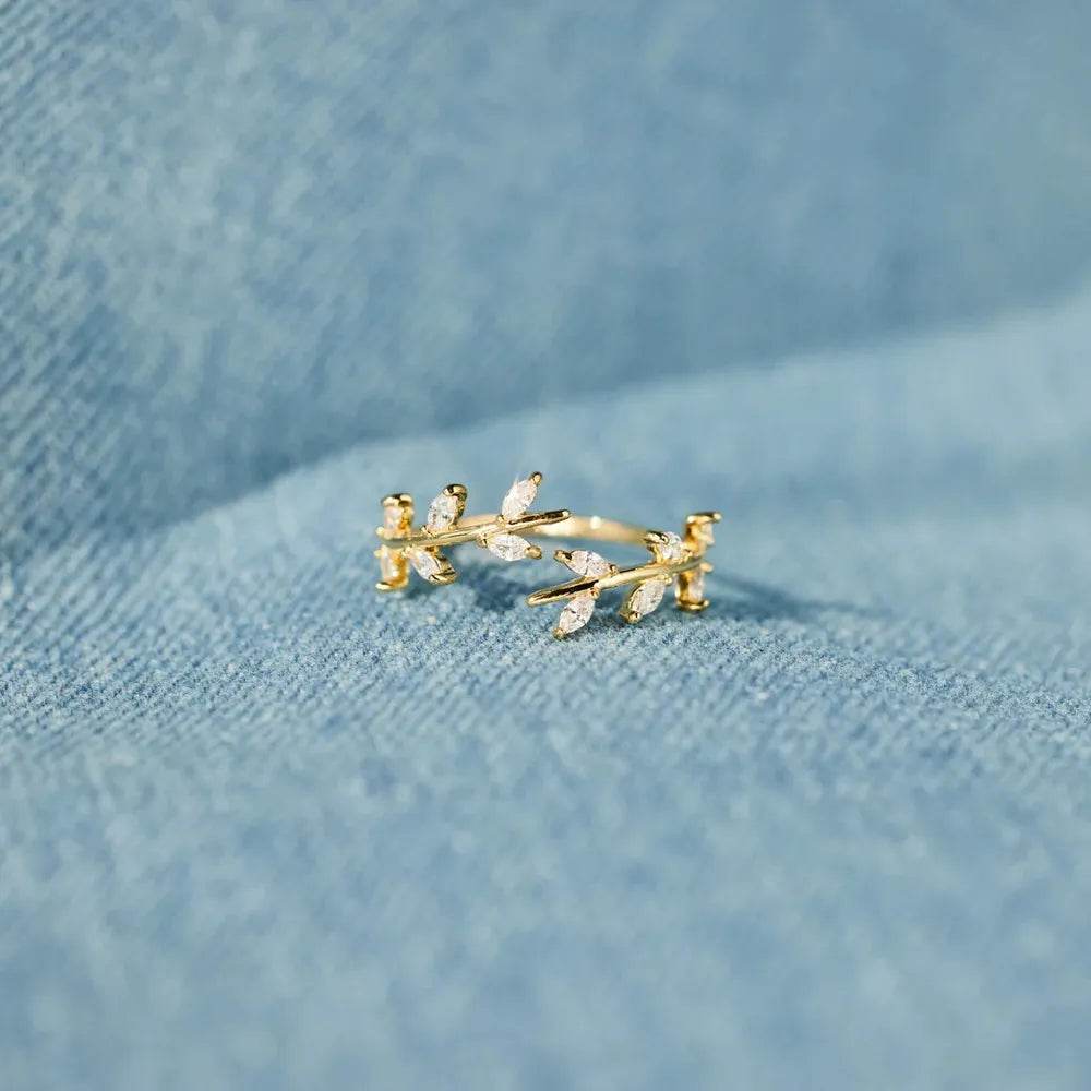 925 Sterling Silver Leaf Open Ring - Swiss Jewellers
