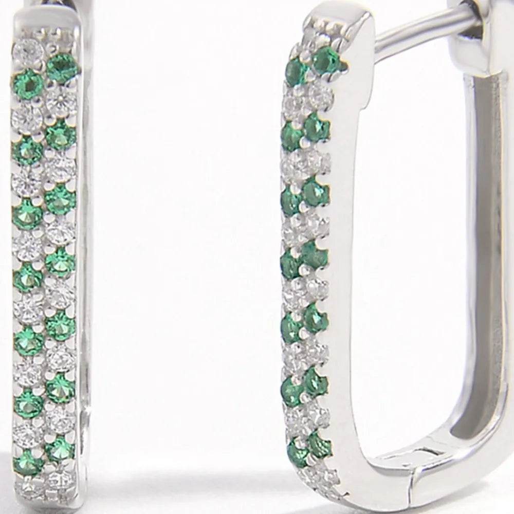 925 Sterling Silver Inlaid Zircon Earrings - Swiss Jewellers