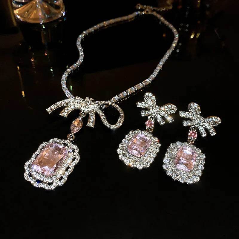 Alloy Crystal Geometric Pendant Necklace - Swiss Jewellers