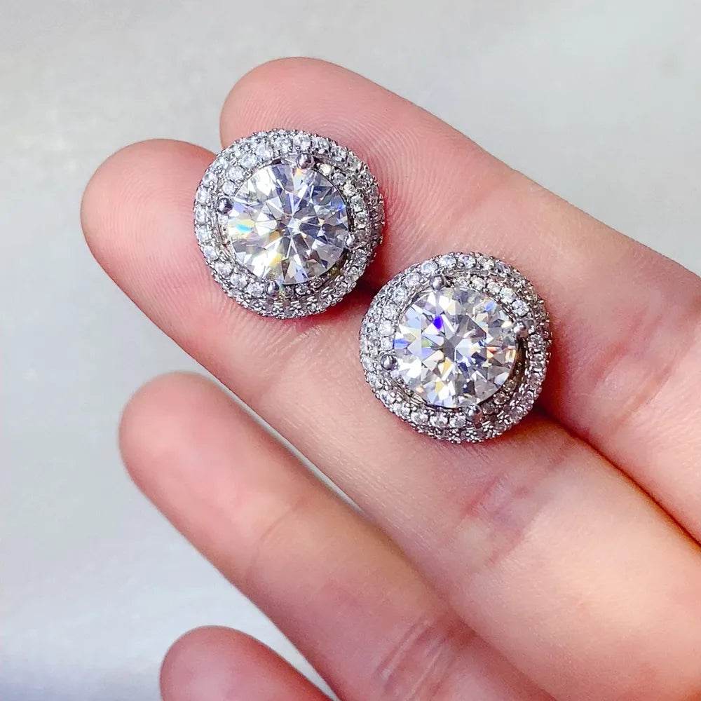 6 Carat Moissanite 925 Sterling Silver Earrings - Swiss Jewellers