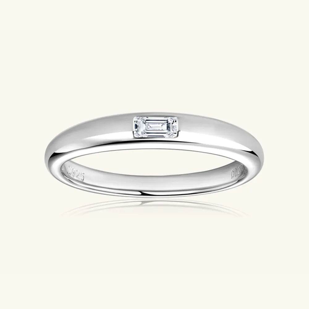925 Sterling Silver Inlaid Moissanite Ring - Swiss Jewellers