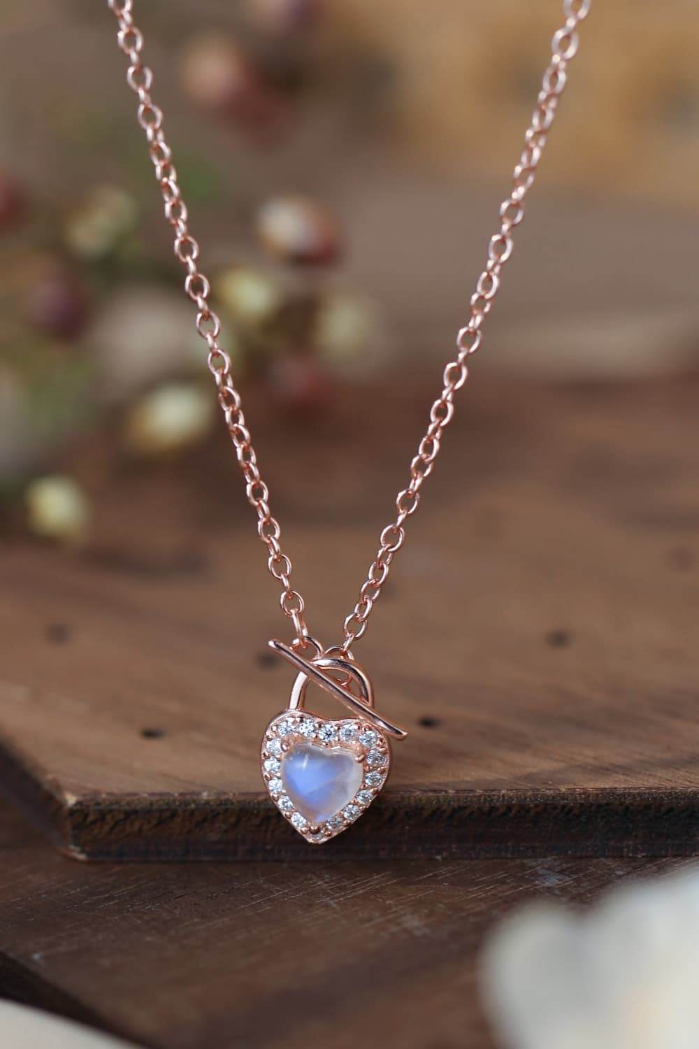 Moonstone Heart Lock Pendant Necklace - Swiss Jewellers