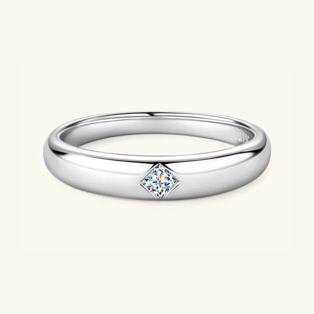 925 Sterling Silver Inlaid Moissanite Ring - Swiss Jewellers