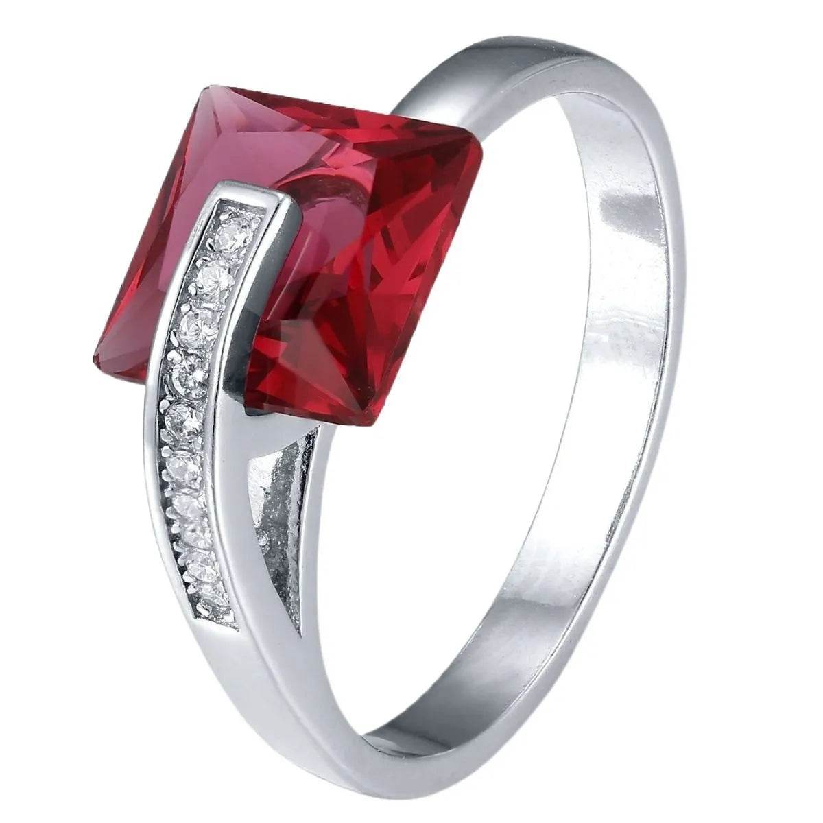 925 Sterling Silver Inlaid Zircon Ring - Swiss Jewellers