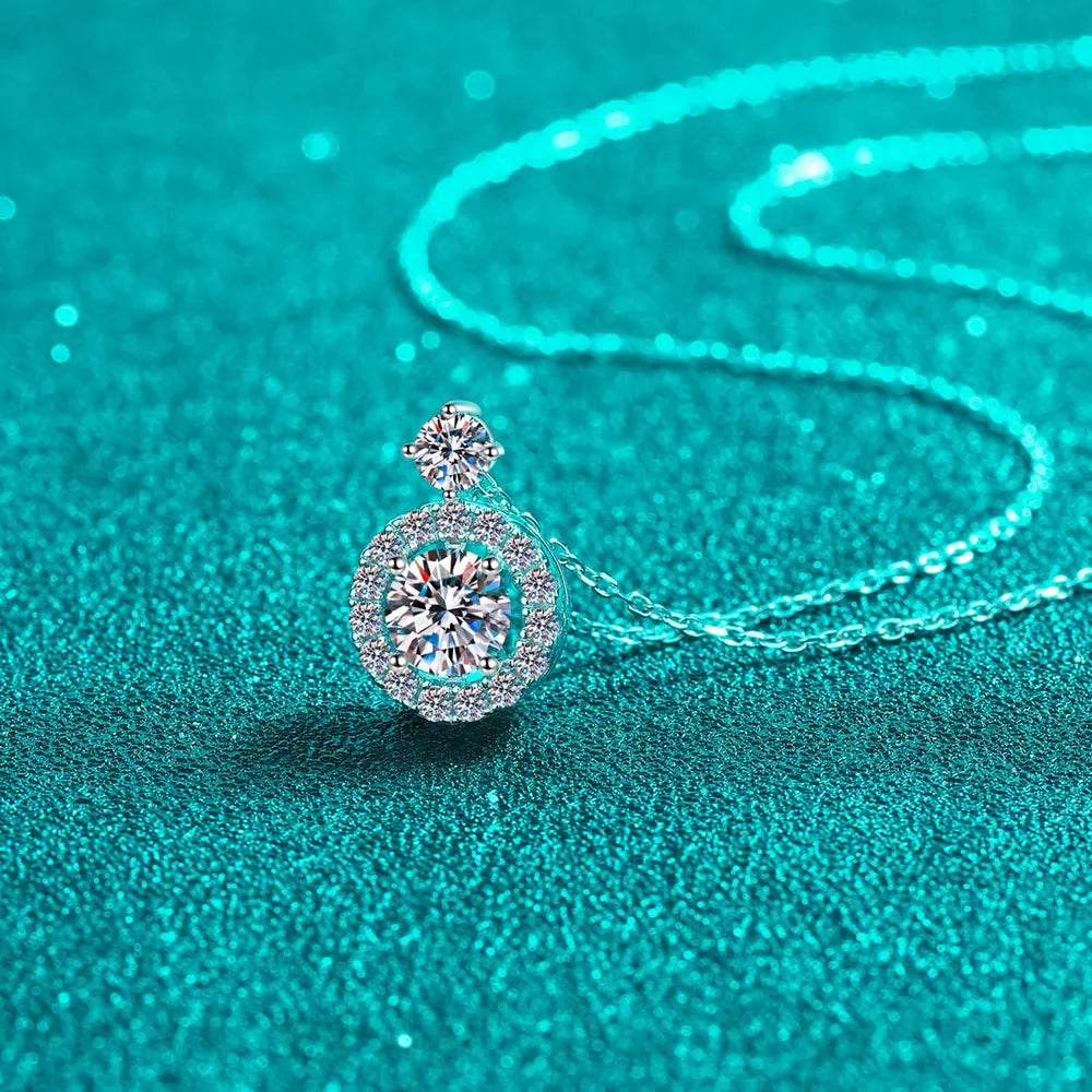 1 Carat Moissanite 925 Sterling Silver Necklace - Swiss Jewellers