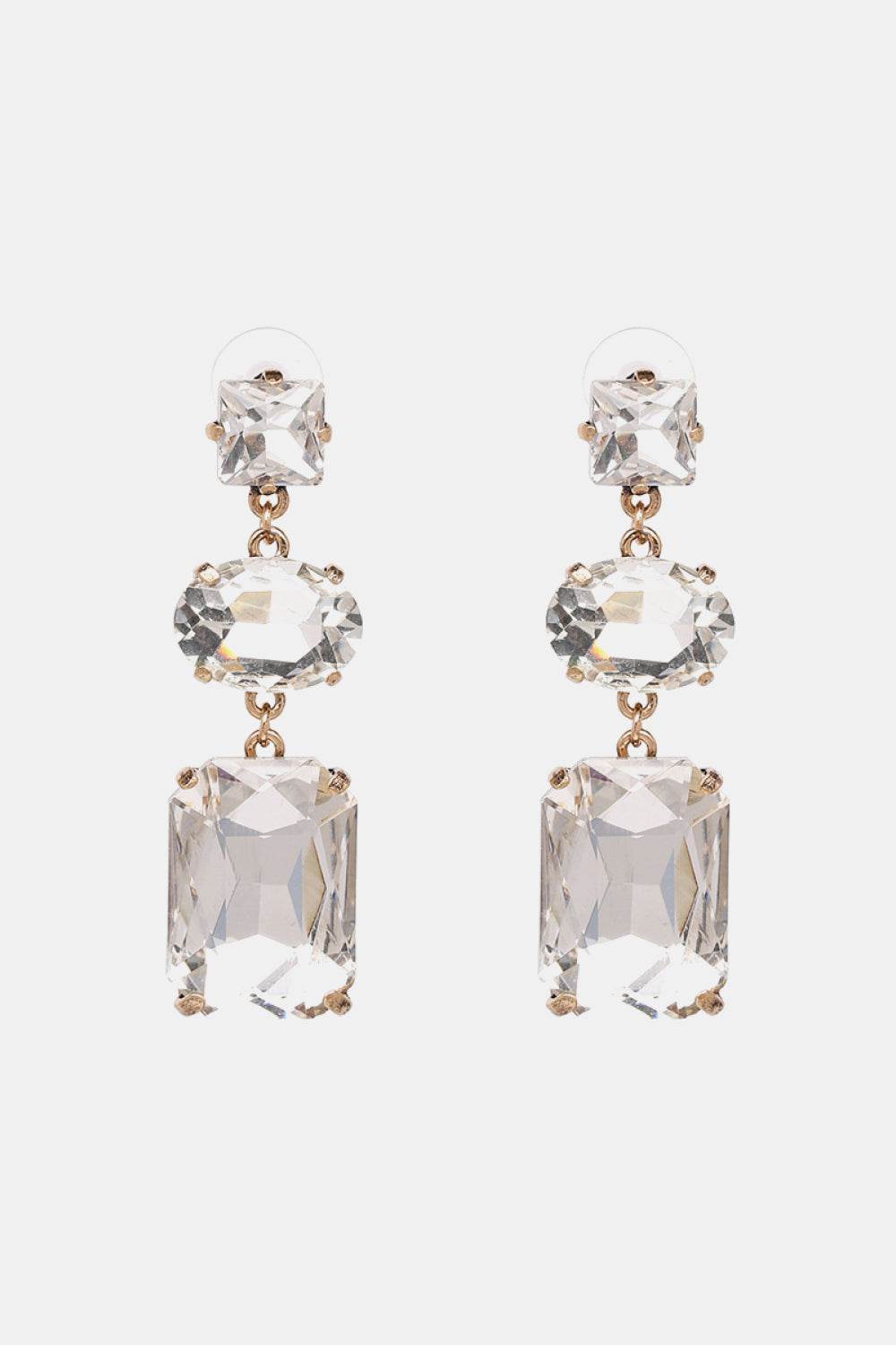Geometrical Shape Glass Dangle Earrings - Swiss Jewellers