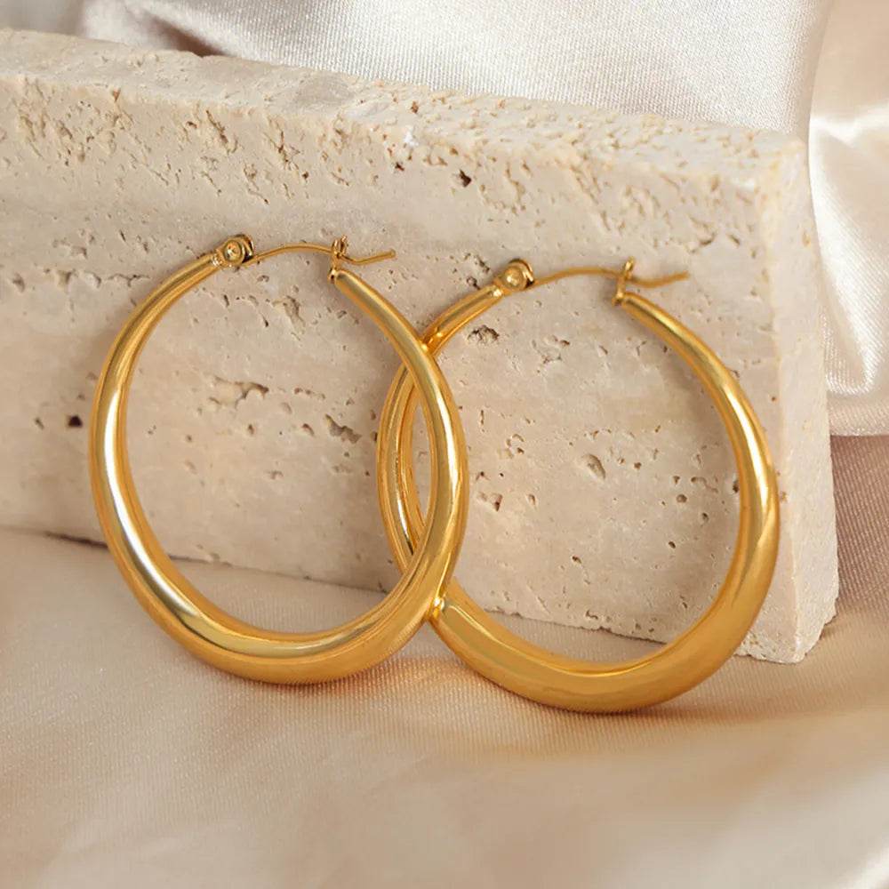 18K Gold-Plated Hoop Earrings - Swiss Jewellers