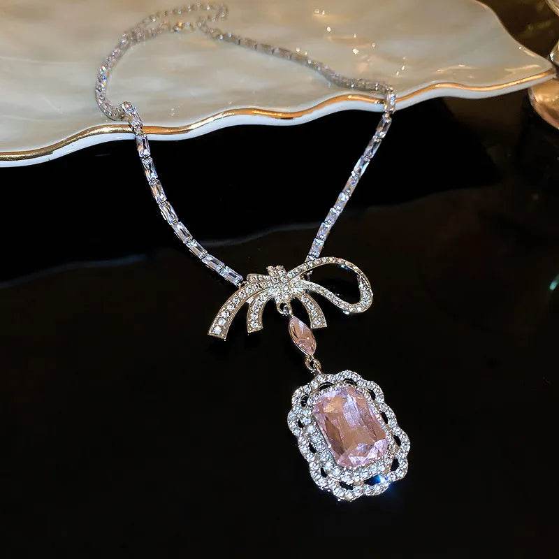 Alloy Crystal Geometric Pendant Necklace - Swiss Jewellers