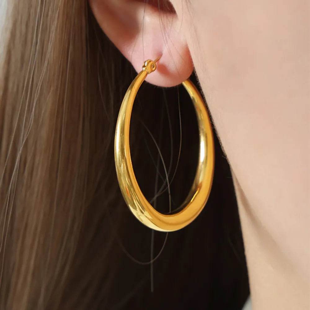 18K Gold-Plated Hoop Earrings - Swiss Jewellers