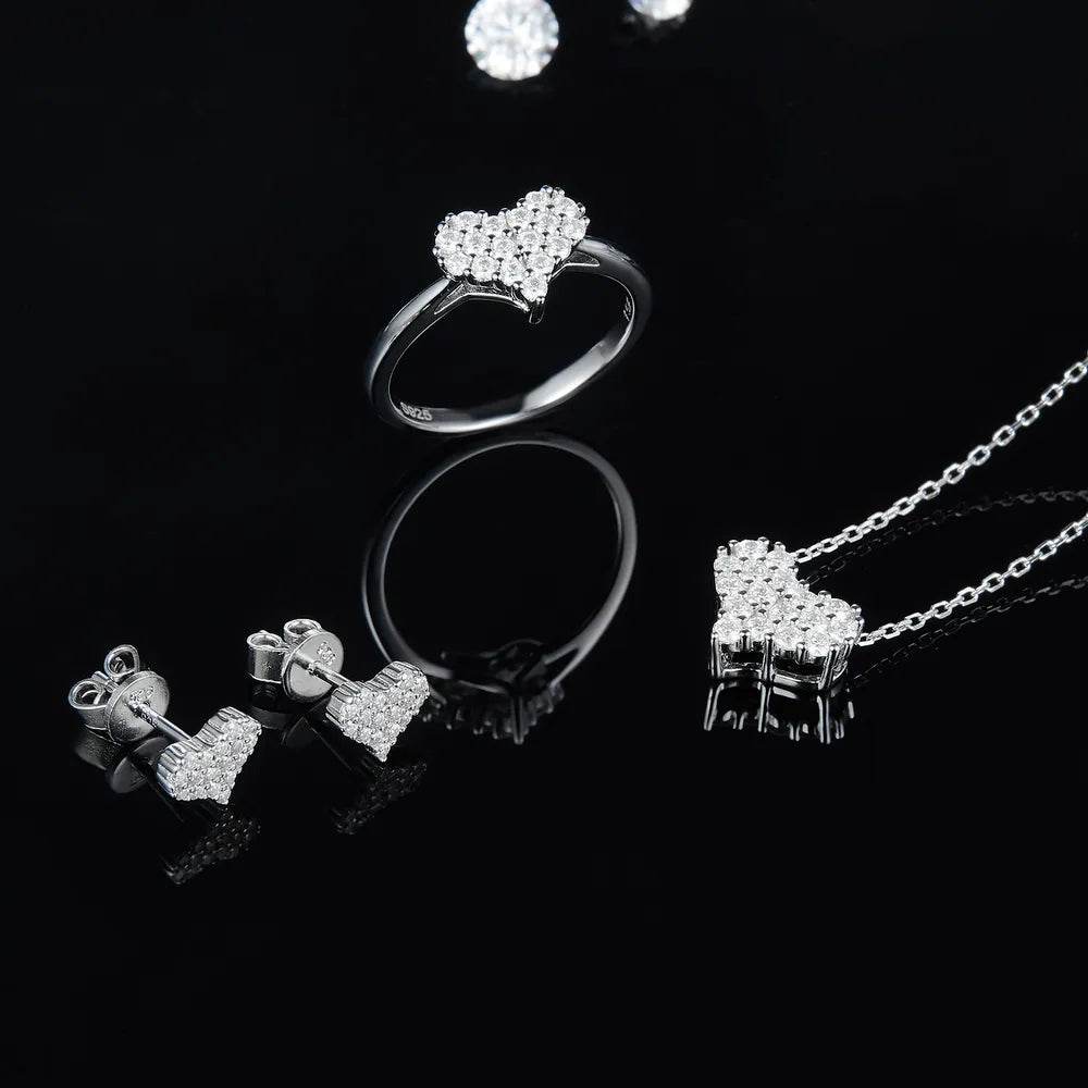 Moissanite 925 Sterling Silver Heart Bracelet - Swiss Jewellers