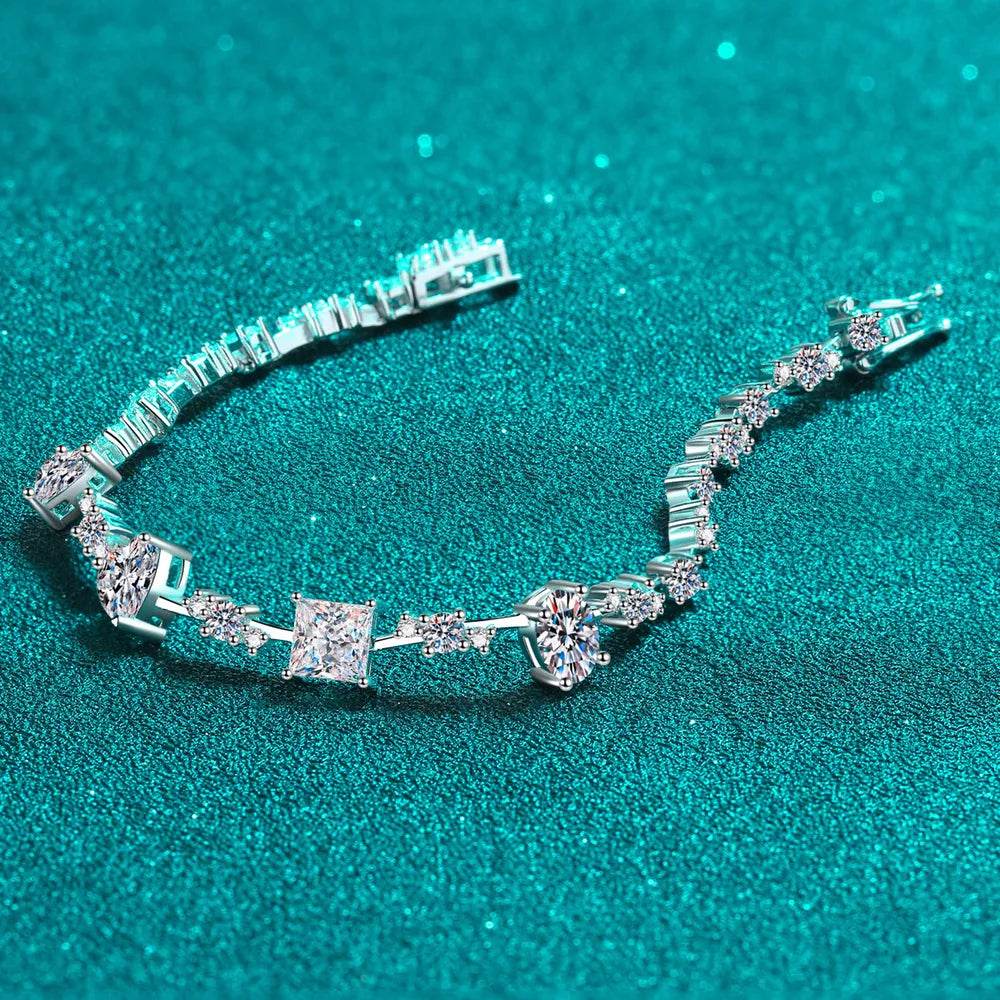 6.2 Carat Moissanite 925 Sterling Silver Bracelet - Swiss Jewellers