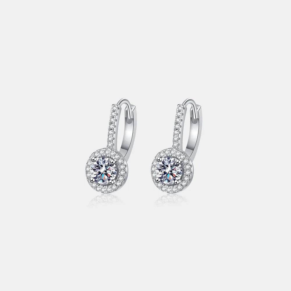 1 Carat Moissanite 925 Sterling Silver Earrings - Swiss Jewellers