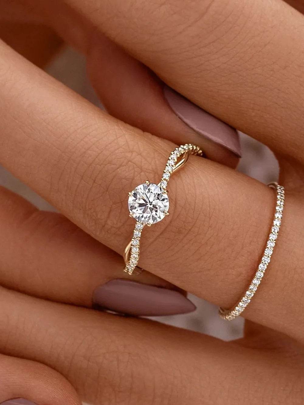 925 Sterling Silver Inlaid Zircon Ring - Swiss Jewellers